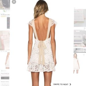 Alexis slade lace crossback dress in fawn